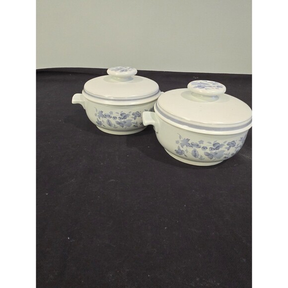 Set of 2 Royal Doulton Shadow Play Lambethware Individual Casserole & Lid